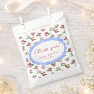 Watercolor vintage Flowers Baby Shower Thank you Favour Bags
