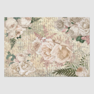 watercolor vintage flowers tissue paper