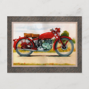Watercolor Vintage Motorcycle Postcard