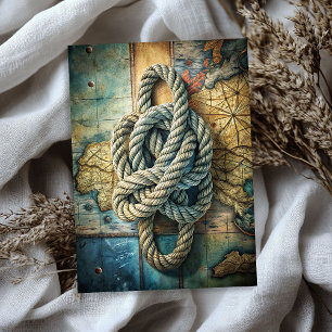 Watercolor vintage nautical rope retro maps tissue paper