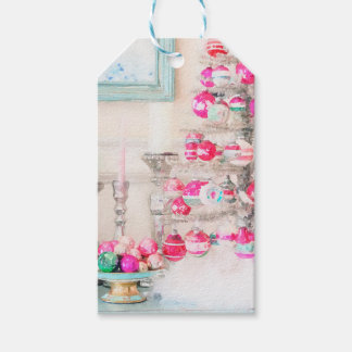 Watercolor Vintage Ornament Christmas Tree Gift Tags