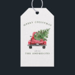 Watercolor Vintage Red Truck Christmas Gift Tags<br><div class="desc">Watercolor Vintage Red Truck Christmas Gift Tags. Cute retro design for the holidays. Personalise this custom holiday design with your own details.</div>