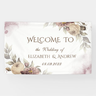 Watercolor Vintage Roses Banner