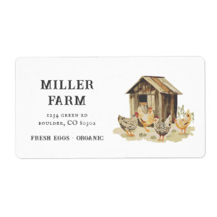 Watercolor Vintage Script Egg Carton Label