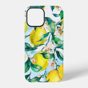 Watercolor vintage seamless pattern, branch of fr iPhone 12 case