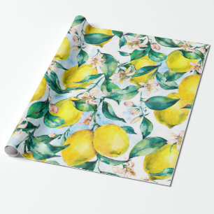 Watercolor vintage seamless pattern, branch of fr wrapping paper