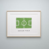 Watercolor vintage soccer field postser