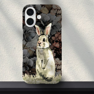 Watercolor Vintage Style Bunny Rabbit Floral iPhone 16 Case