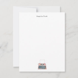 Watercolor Vintage Typewriter Flat  Card