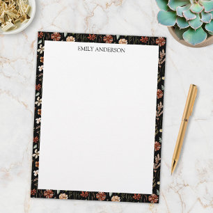 Watercolor Vintage Wildflower Floral Botanical Custom Letterhead
