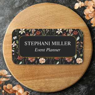 Watercolor Vintage Wildflower Floral Meadow  Name Tag