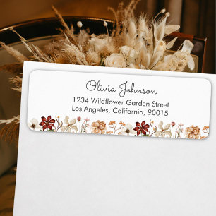 Watercolor Vintage Wildflower return address