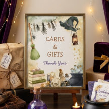 Watercolor Vintage Wizard Witch Birthday Party
