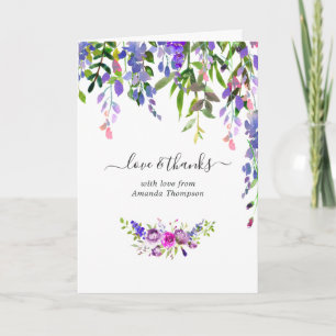 Watercolor Violet Floral Baby Shower Thank You Car Card