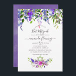 Watercolor Violet Floral Bat Mitzvah Invitation<br><div class="desc">Violet and purple floral bat mitzvah invitation with elegant handwriting typography.</div>