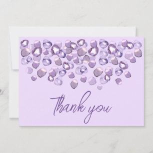 watercolor violet  purple simple thank you card
