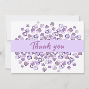 watercolor violet  purple simple thank you card