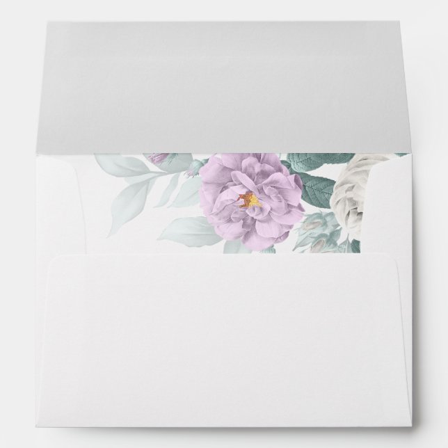 Watercolor Violet Roses Envelope (Back (Bottom))
