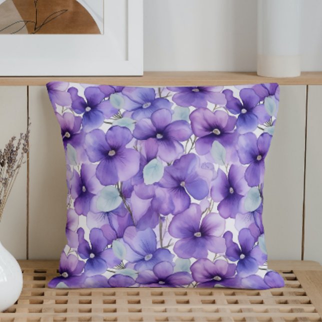 Watercolor Violet Velvet Cushion (Creator Uploaded)