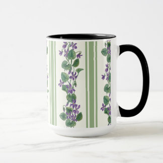 Watercolor violets and stripes mug