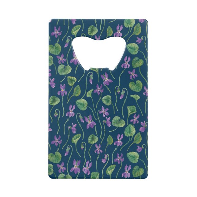 Watercolor violets on blue (Front)
