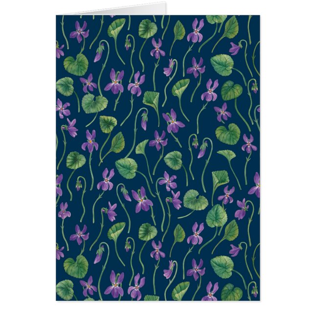 Watercolor violets on blue (Front)