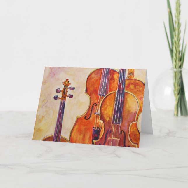 Watercolor Violins Card (Front)