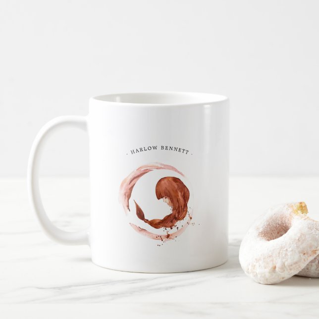 Watercolor Virgo Astrology Zodiac Sign | Monogram  Coffee Mug (With Donut)