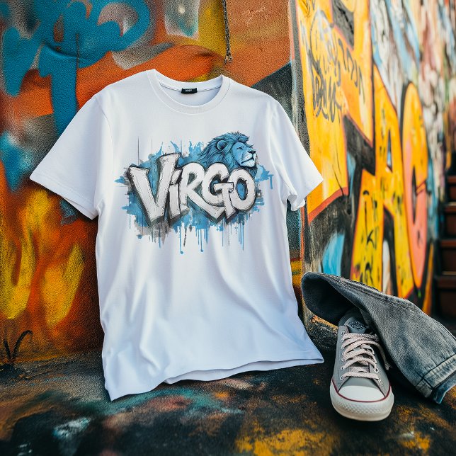 Watercolor Virgo Graffiti Airbrush Zodiac Design T-Shirt (Creator Uploaded)