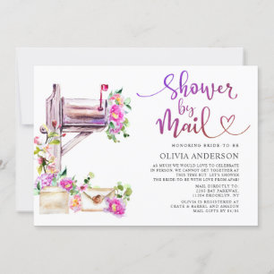 Watercolor Virtual Bridal Shower by Mail Invitation