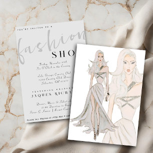 Watercolor Vogue Couture Fashion Show Invitation