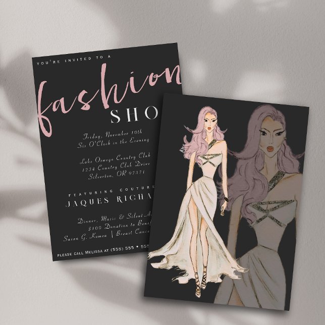 Watercolor Vogue Couture Fashion Show Invitation (Creator Uploaded)