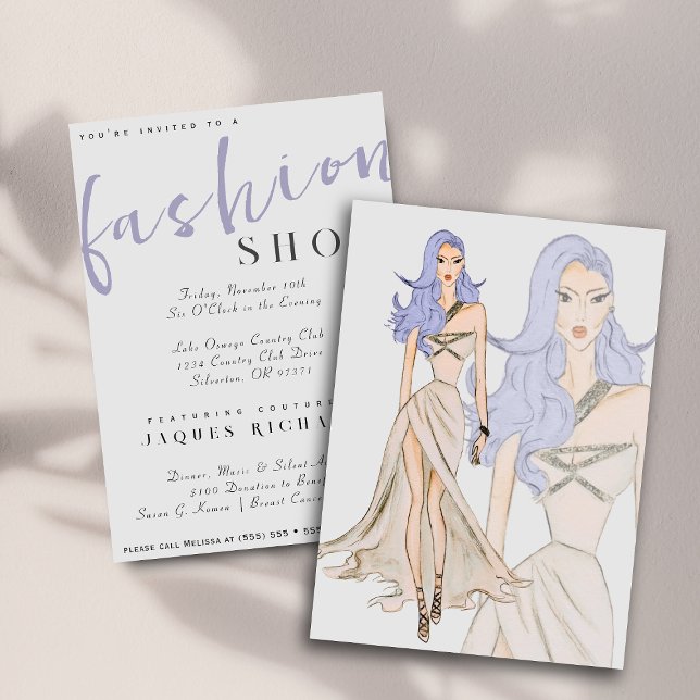 Watercolor Vogue Couture Fashion Show Invitation (Creator Uploaded)