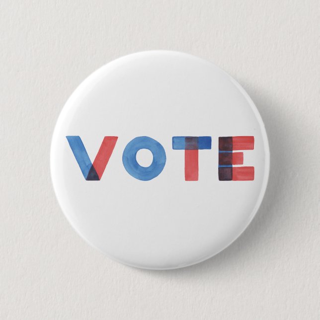 Watercolor VOTE button - 2.25 inch (Front)