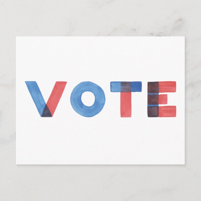 Watercolor VOTE Postcard (Front)