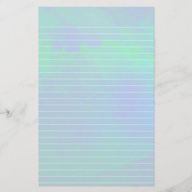 Watercolor Wahes of Blue and Green Lined Paper (Front)