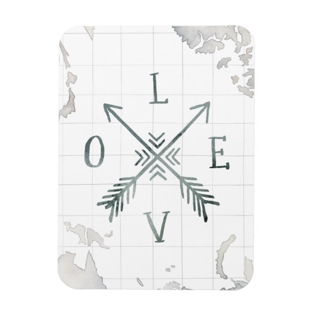 Watercolor Wanderlust Adventure III | Love Magnet (Vertical)