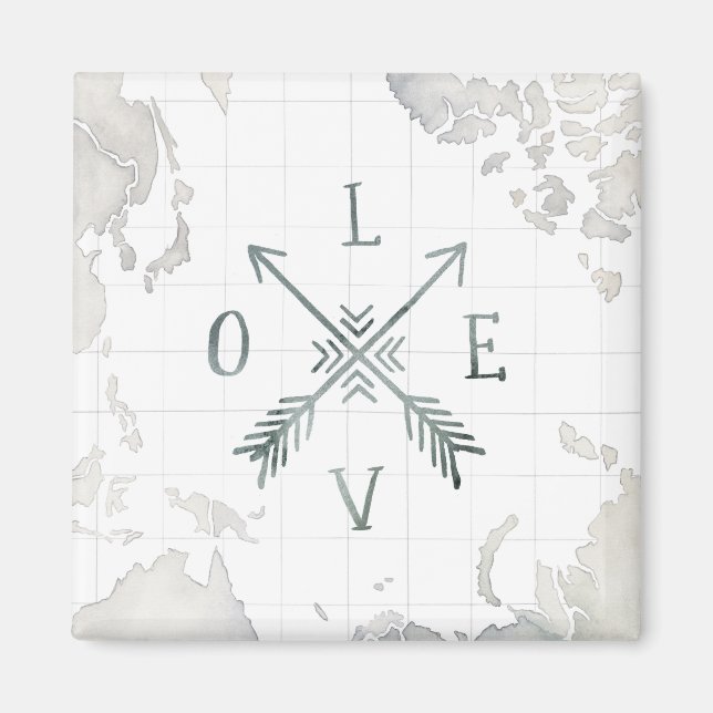 Watercolor Wanderlust Adventure III | Love Magnet (Front)