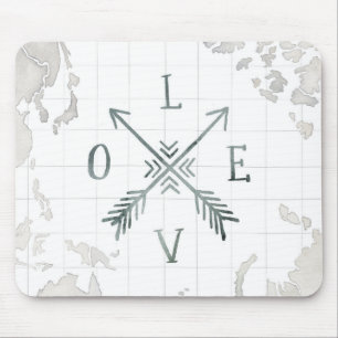 Watercolor Wanderlust Adventure III   Love Mouse Mat