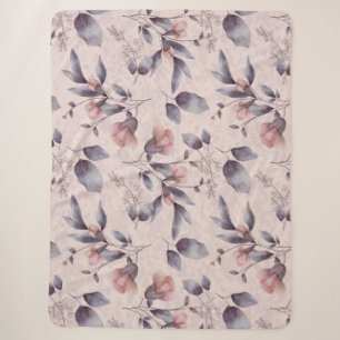 Watercolor Wash BG&Hand-Painted Watercolor Element Sherpa Blanket