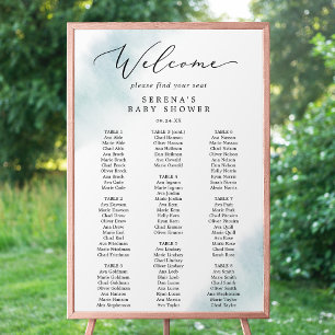 Watercolor Wash   Blue Baby Shower Seating Chart