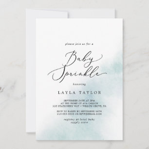 Watercolor Wash   Blue Baby Sprinkle Invitation