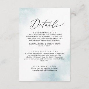 Watercolor Wash Blue Details Enclosure Card