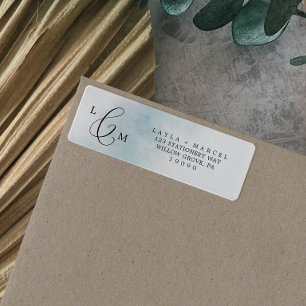 Watercolor Wash Blue Return Address Label