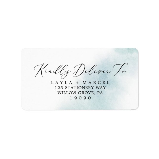 Watercolor Wash | Blue RSVP Address Labels (Front)