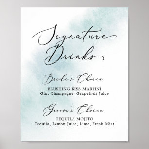 Watercolor Wash   Blue Signature Drinks Sign
