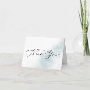 Watercolor Wash   Blue Thank You Card