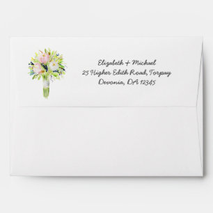 Watercolor Wash Blue Wedding Return Envelopes