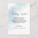 Watercolor Wash | Blue Wishing Well Card<br><div class="desc">This watercolor wash blue wishing well card is perfect for a modern wedding. The simple and classic design features a splash of pastel light blue water colour with minimalist elegant style. Personalise this invitation enclosure card with your names,  and a short wishing well poem.</div>