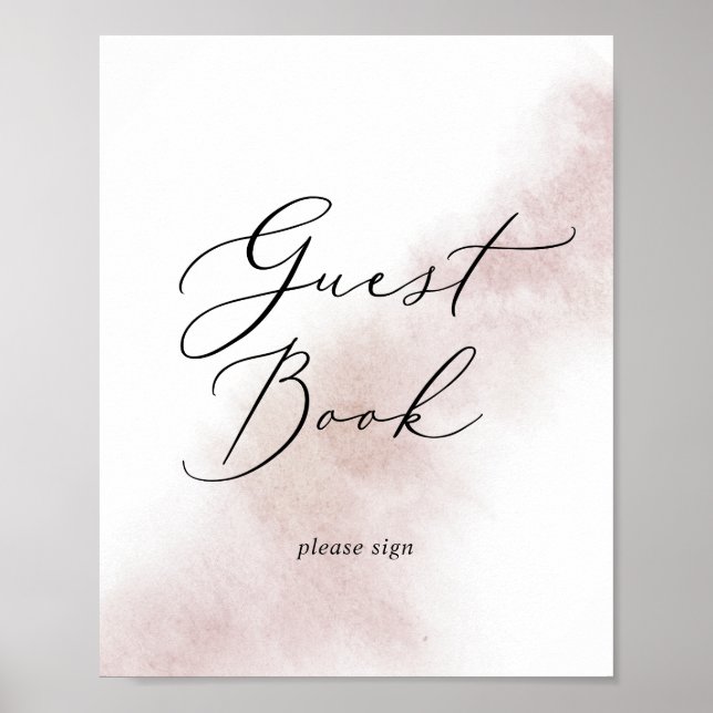 Watercolor Wash | Blush Guest Book Sign (Front)